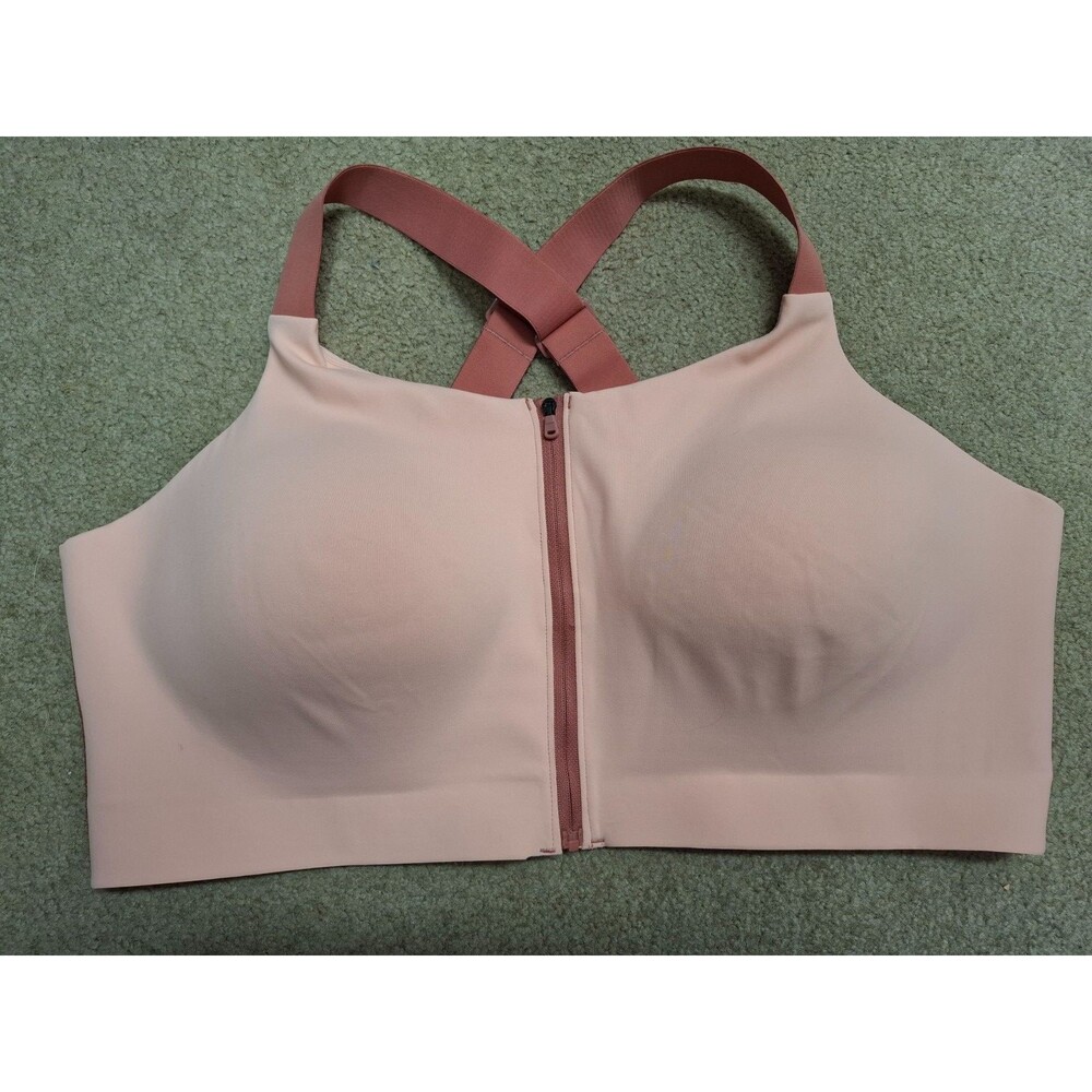 NEW~DULUTH Trading Co High Impact Bonded Zip Front Sports Bra Size 22W Peach